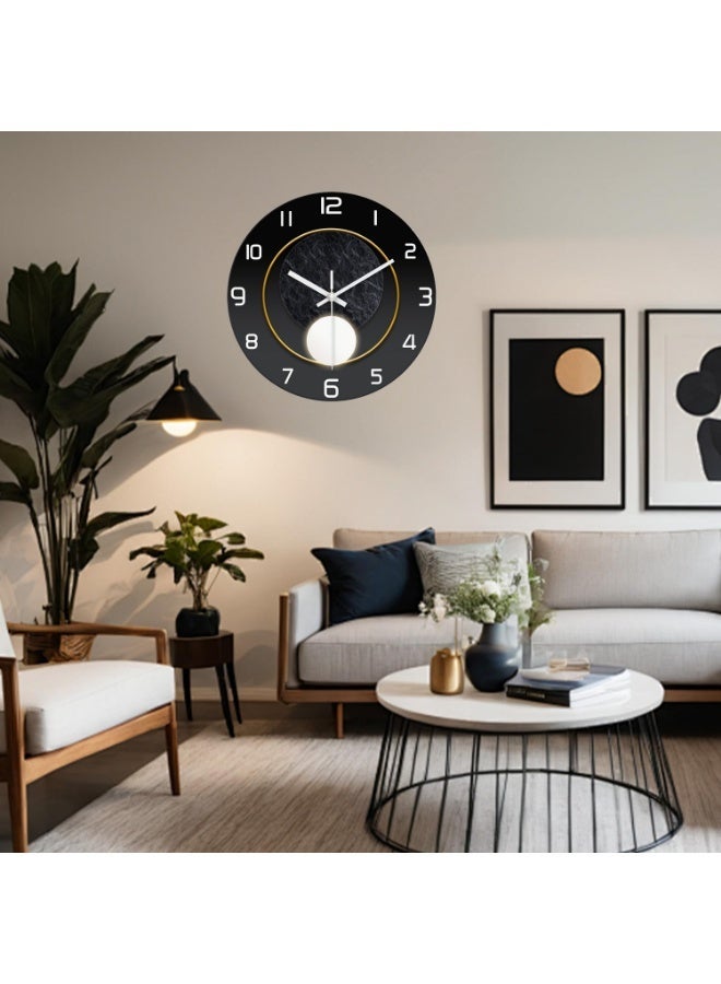 Arabest 12 Inch Wall Clock Silent Quartz Clock Tempered Anti-Fog Glass Accurate Travel Time Home Decoration Clock Suitable for Bedroom Kitchen Living Room Office - Image 2