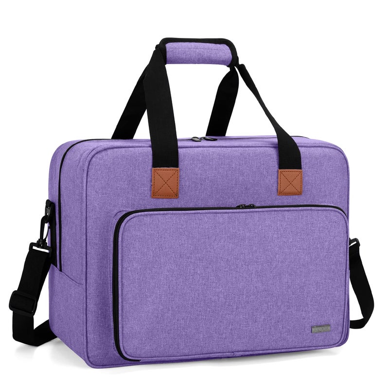 LUXJA Sewing Machine Bag, Portable Tote Bag Compatible with Most Singer, Brother Sewing Machines and Accessories, Purple - Image 1