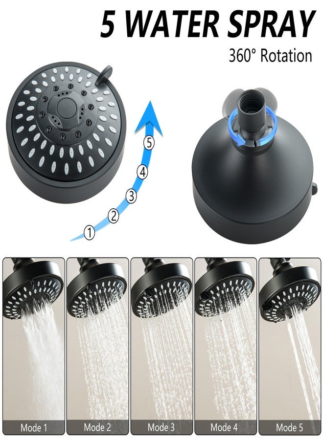 Beiyi Outdoor Shower Faucet Kit, Matte Black Single Handle Outdoor Shower Fixtures with High Pressure 5 Mode Shower Head and Valve for Yard, Pool - Image 5