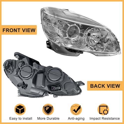 DIBON AUTO Headlight Compatible for Mercedes Benz W204 C Class C300 C230 C350 2008 2009 2010 2011 Headlamp (Right Side) - Image 4