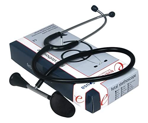Dixie EMS Fetal Stethoscope for Baby’s Heartbeat Detection, Latex-Free Fetoscope with Pinard Horn and Soft Earbuds, 22” - Image 1
