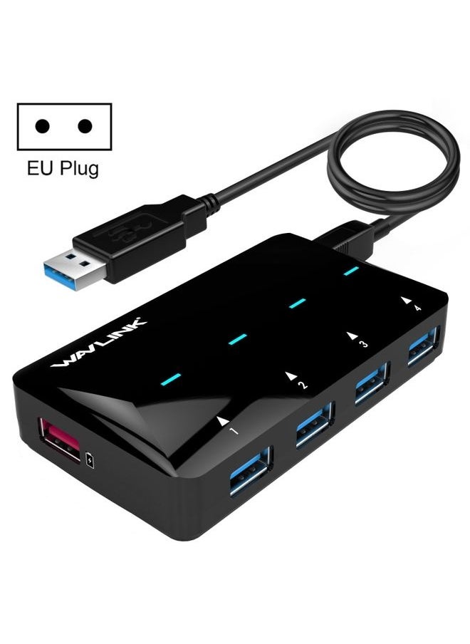 Generic WAVLINK WL-UH3042P1 2.4A Fast Charging Adapter for Keyboard Mouse 4-Port USB3.0 HUB(EU Plug)  - Image 1