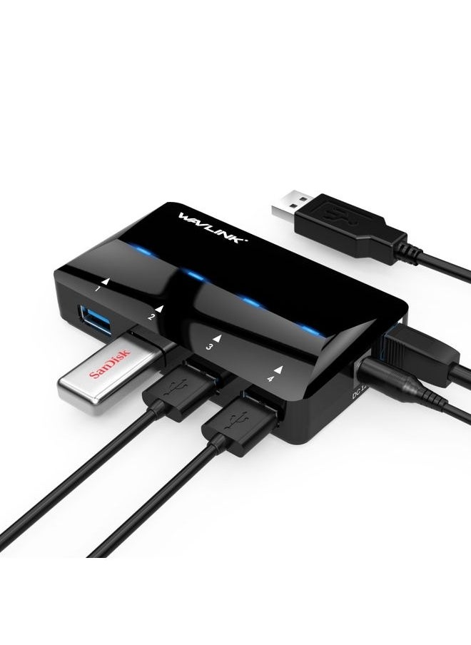 Generic WAVLINK WL-UH3042P1 2.4A Fast Charging Adapter for Keyboard Mouse 4-Port USB3.0 HUB(EU Plug)  - Image 2
