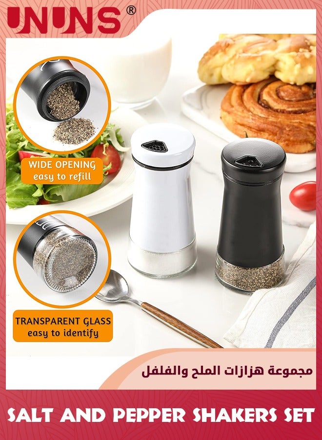 UNUNS Salt And Pepper Shakers Set,2PCS Glass Salt Shaker With Adjustable Pour Holes And Brush,Pepper Shaker With Stainless Steel Lid For Farmhouse,Kitchen,Restaurant,RV,BBQ - Image 3