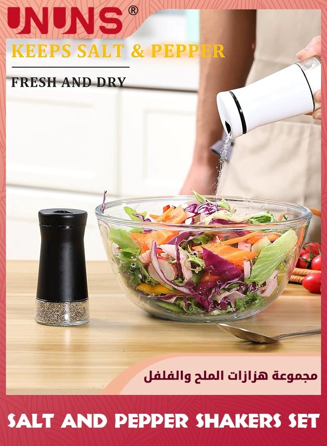 UNUNS Salt And Pepper Shakers Set,2PCS Glass Salt Shaker With Adjustable Pour Holes And Brush,Pepper Shaker With Stainless Steel Lid For Farmhouse,Kitchen,Restaurant,RV,BBQ - Image 5