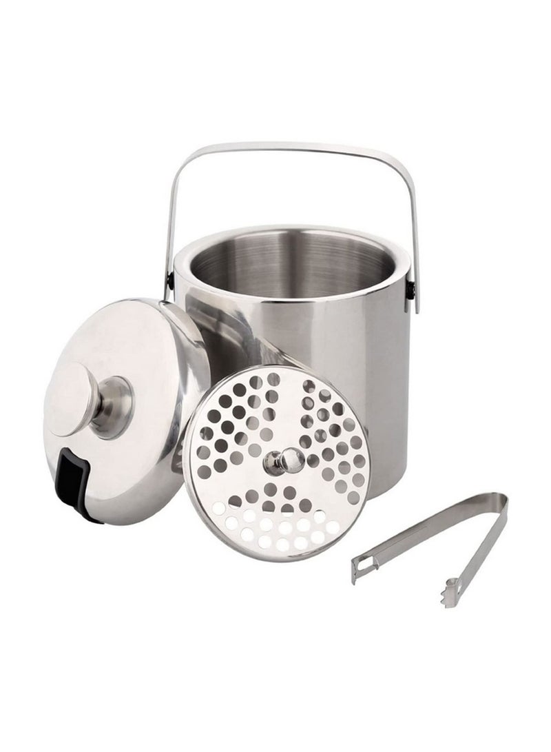 Stainless steel Ice Bucket Ice Cube Container Double Walled 1.3 Liter Ice Container  - Image 2