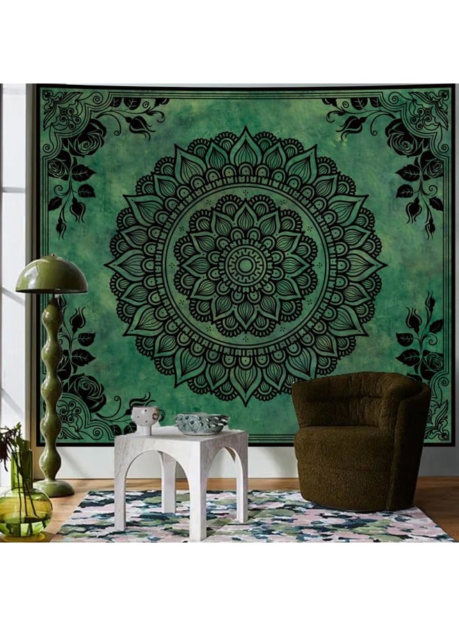 Apdidl Boho Mandala Green Tapestry for Bedroom Aesthetic, Hippie Indian Vintage Floral Decor Wall Hanging, Bohemian Ceiling Flower Plants Art Backdrop Wall Tapestries for Dorm Living Room 51" X 60" - Image 4