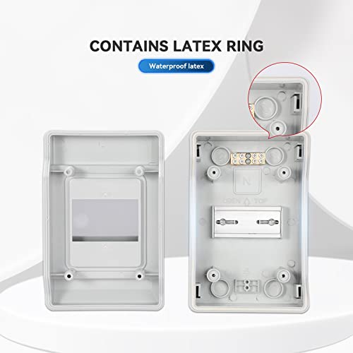 Mollom 4 Way Power Distribution Box with Bus Bars and Din Rail for Miniature Circuit Breaker MCB, Waterproof IP66.Padlock Available for Indoor and Outdoor Use - Image 5
