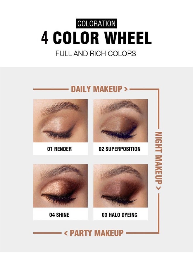 ديكالو كوكو فينوس عيون ، 4 ألوان شوكولاتة لوحة كونتور بني ظلال عيون لوحات مكياج طويلة الأمد لامعة غير لامعة مصطبغة للغاية - Image 4