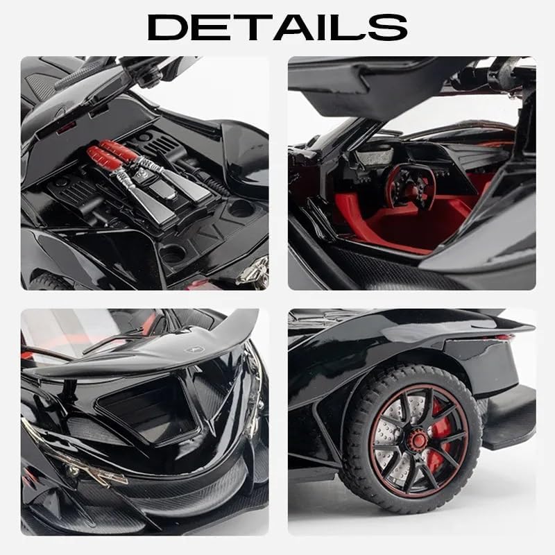 FEXXA 1:24 Scale Apolo Sport CAR Exclusive Alloy Metal Pull Back Die-cast Car Model with Sound Light Mini Auto Toy for Kids Metal Model Toy Car with Sound and Light (-Multicolor) - Image 5