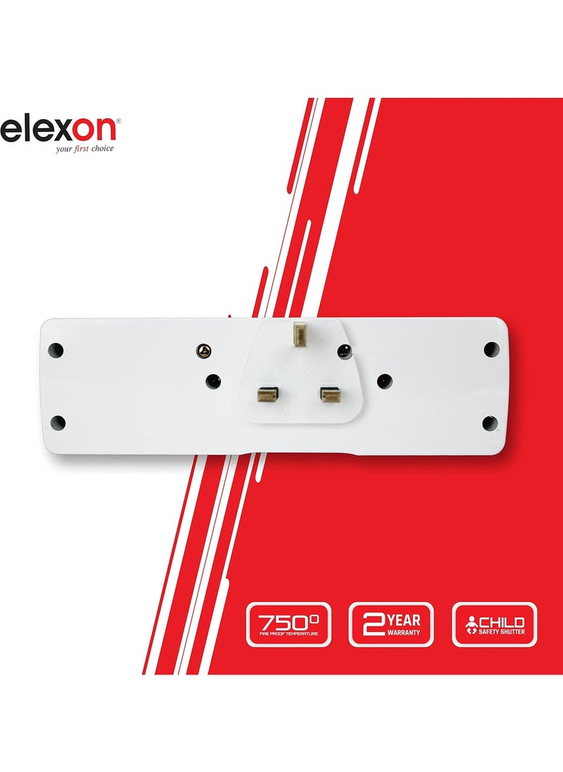 elexon - 3 Way Multi Universal Adaptor Socket White - Image 1