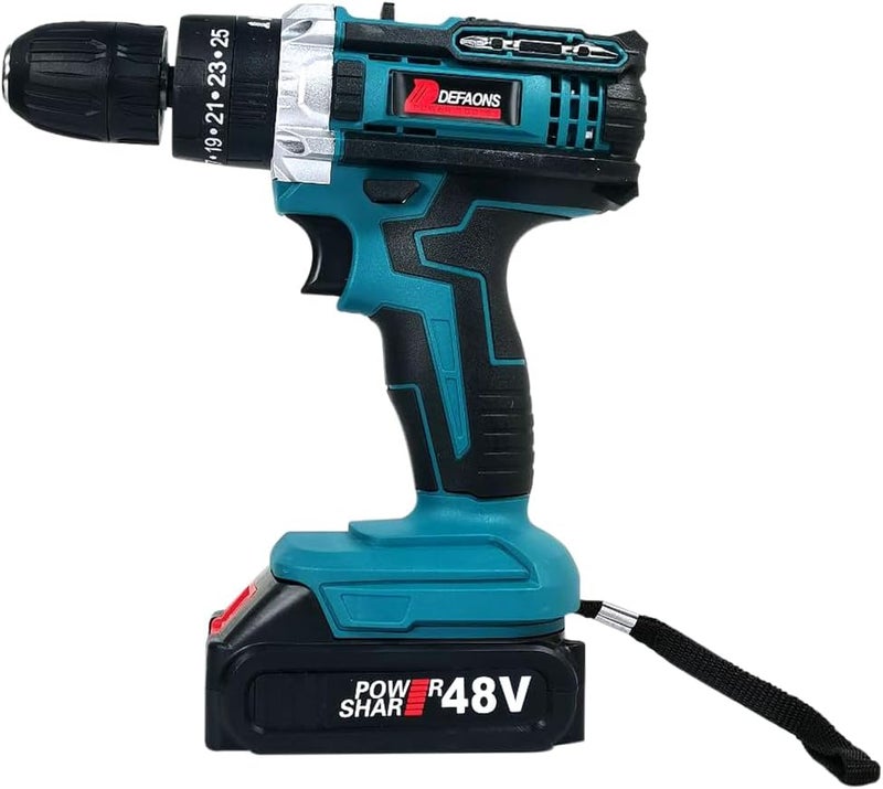 Defaons 48V Cordless Drill Power Tool Kit With 700W Motor, 32Nm Torque, 10Mm Chuck, Variable Speed, And 2 Batteries, Ideal For Home And Professional Use - Image 3