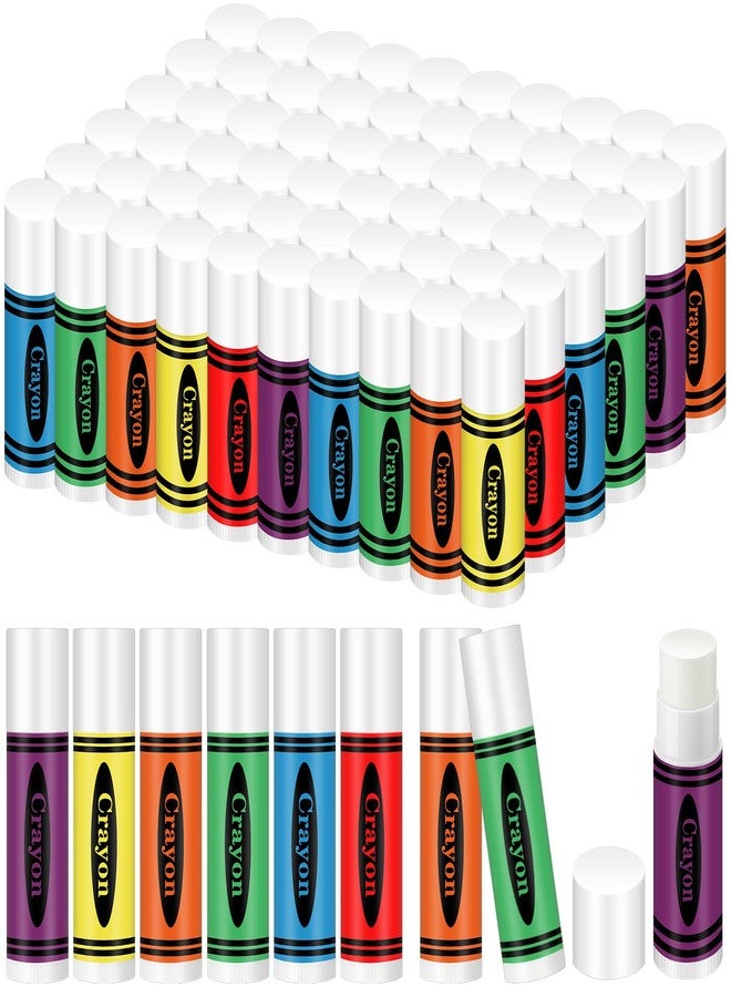 Qunclay 60 Pcs Crayon Lip Balm Teacher Appreciation Gift for Teacher Week Appreciation End of Year Favors Back to School Crayon Moisturizing Lip Bulk Gift - Image 1