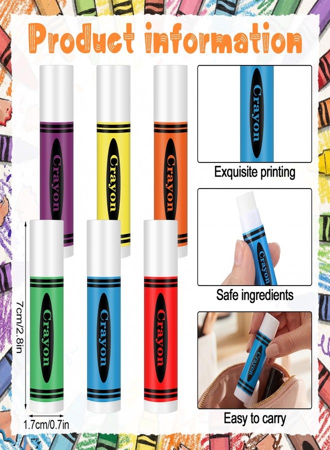 Qunclay 60 Pcs Crayon Lip Balm Teacher Appreciation Gift for Teacher Week Appreciation End of Year Favors Back to School Crayon Moisturizing Lip Bulk Gift - Image 4