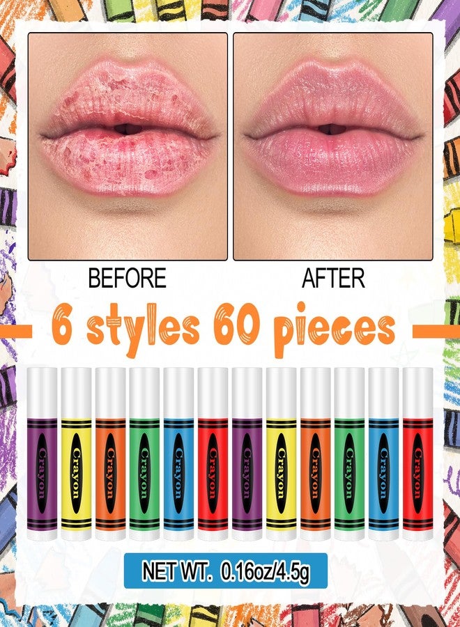 Qunclay 60 Pcs Crayon Lip Balm Teacher Appreciation Gift for Teacher Week Appreciation End of Year Favors Back to School Crayon Moisturizing Lip Bulk Gift - Image 2