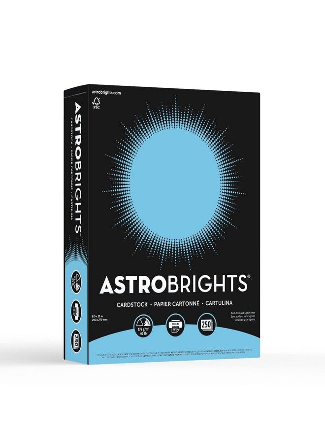 نينا مجموعة بطاقات Astrobrightscolor مقاس 8 1/2 بوصة × 11 بوصة معتمدة بنسبة 30% معاد تدويرها بوزن 65 رطل باللون الأزرق القمري مكونة من 250 بطاقة - Image 1