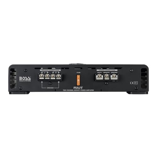 BOSS Audio Systems R4002 Riot Series Car Audio Stereo Amplifier – 800 High Output, 2 Channel, Class A/B, 2/4 Ohm, Low/High Level Inputs, High/Low Pass Crossover, Full Range, Bridgeable, Subwoofer - Image 3