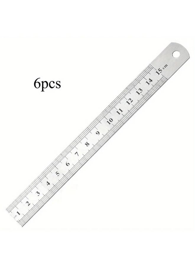5.91 Inch 15cm Stainless Steel Scale Ruler with cm mm cm2 cm3 Measurements - Image 1