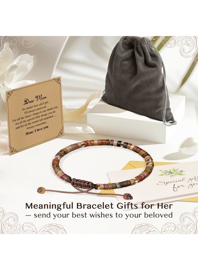 ZOKCC Inspirational Gifts Bracelets for Women: Christmas Day Gifts for Women Friends Sister Mom - Healing Natural Stone Beads Bracelets Thinking of you Get Well Soon Gift for Women, 7-12inch, Stone - Image 5