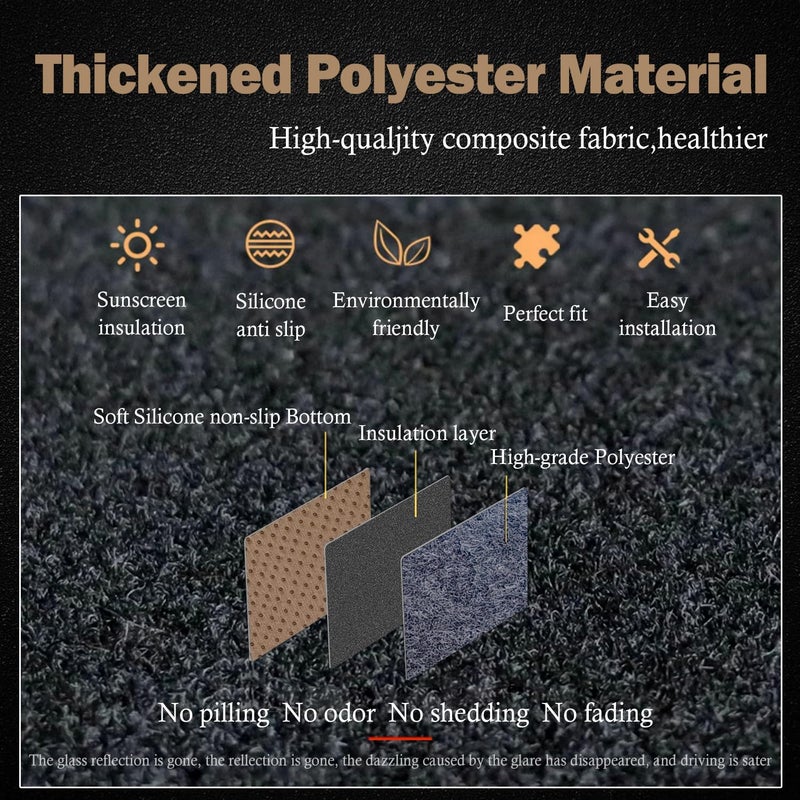 KEYOOG Dashboard Cover Dash Mat Fit for 1996-1992 Fo-rd F-150 Bronco,1997-1992 F-250 F-350 (for Left Hand Drive),Car Dash Board Mat Anti-Glare Carpet,Non-Slip Pad Sunshield Protector (Grey) - Image 4