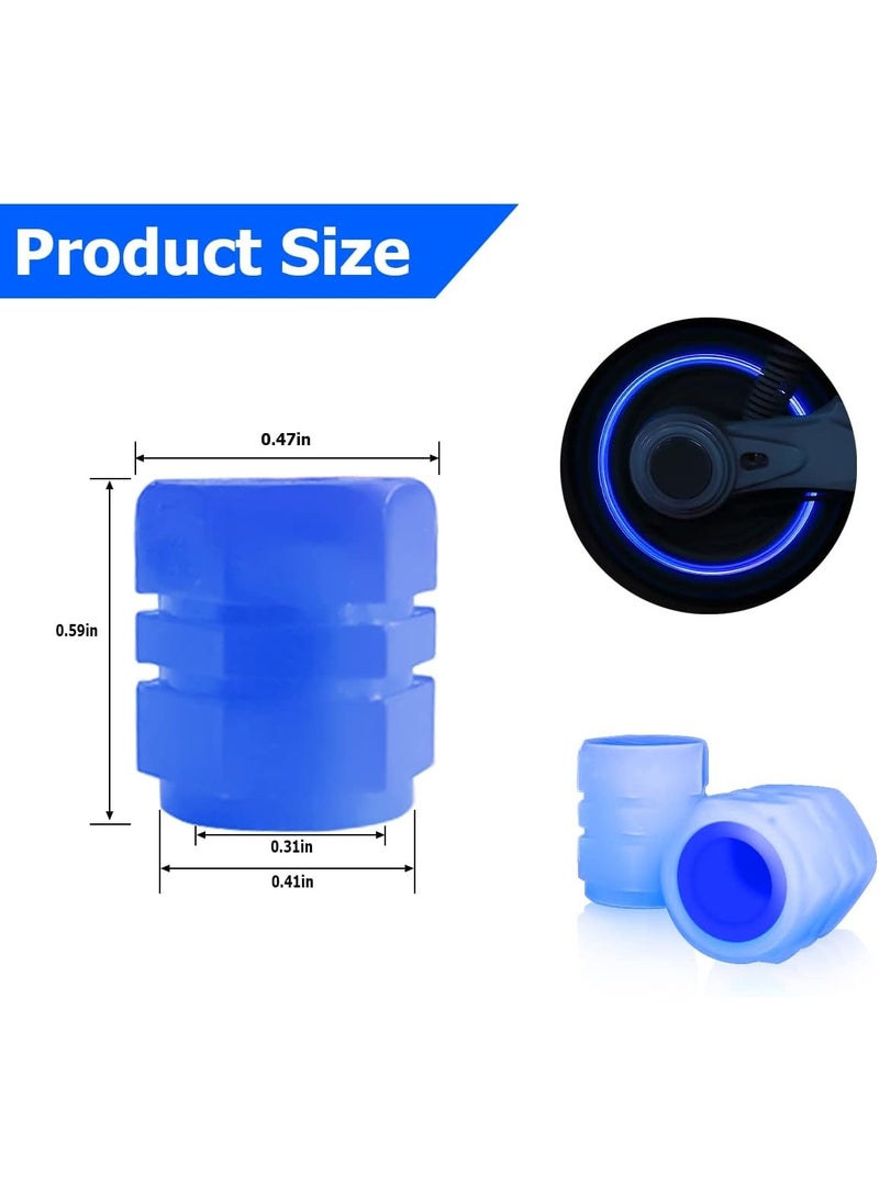 4PCS Tire Air Caps Cover, Illuminated Auto Wheel Valve Stem Cap, Car Accessories Universal for Car, Truck, SUV, Motorcycles, Bike (Blue) - Image 5