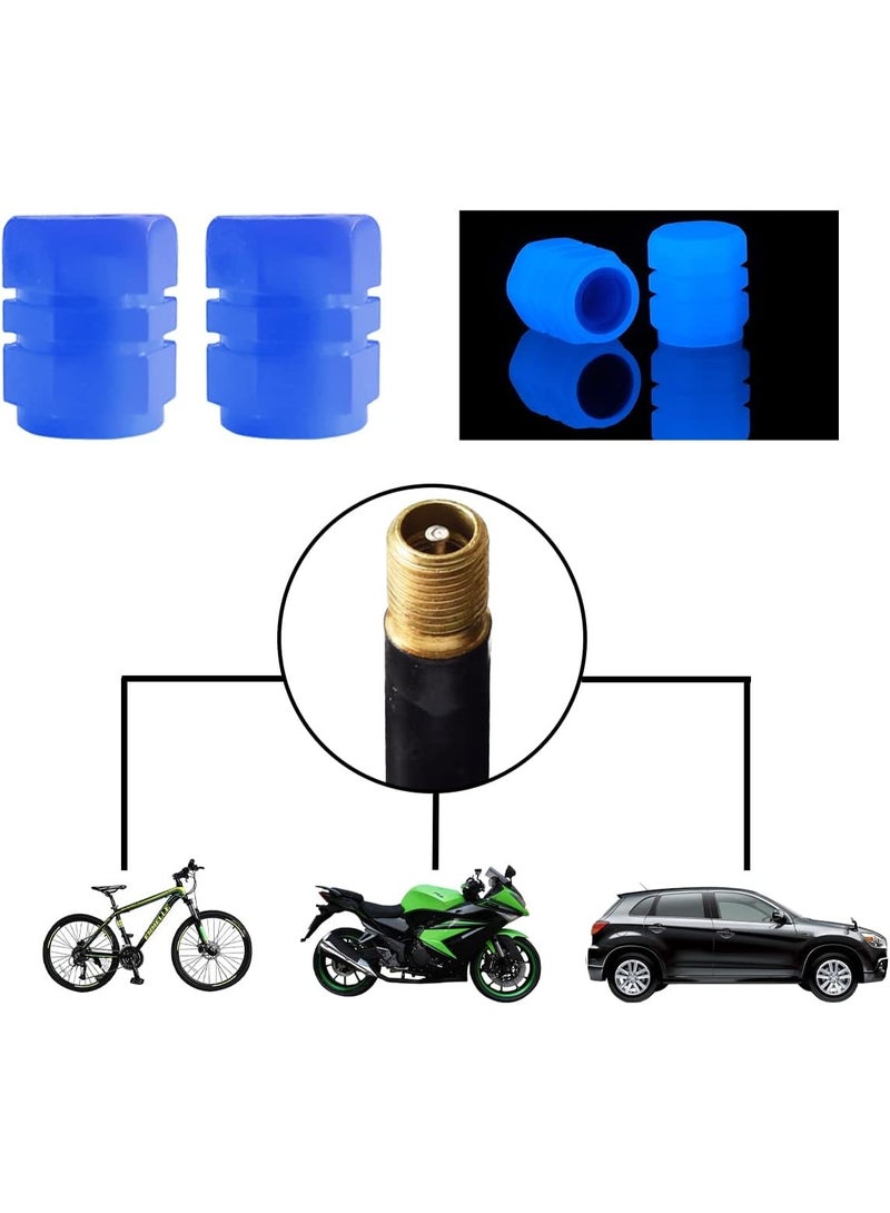 4PCS Tire Air Caps Cover, Illuminated Auto Wheel Valve Stem Cap, Car Accessories Universal for Car, Truck, SUV, Motorcycles, Bike (Blue) - Image 2