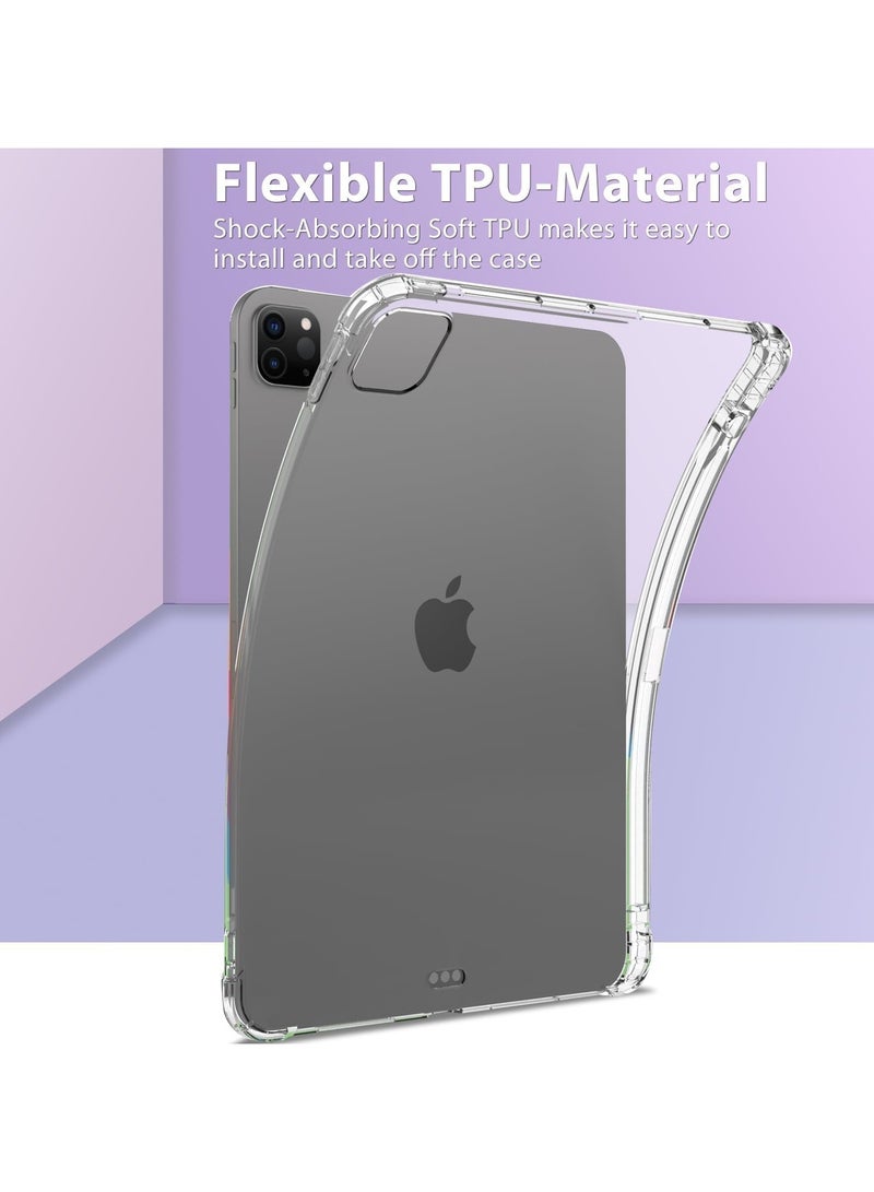 for iPad Pro 13 inch (M4) Case 2024, Anti-Scratch Crystal Clear TPU Rubber Soft Skin Silicone Built-in Stylus Pen Holder Protective Case for iPad Pro 13 2024 - Image 3