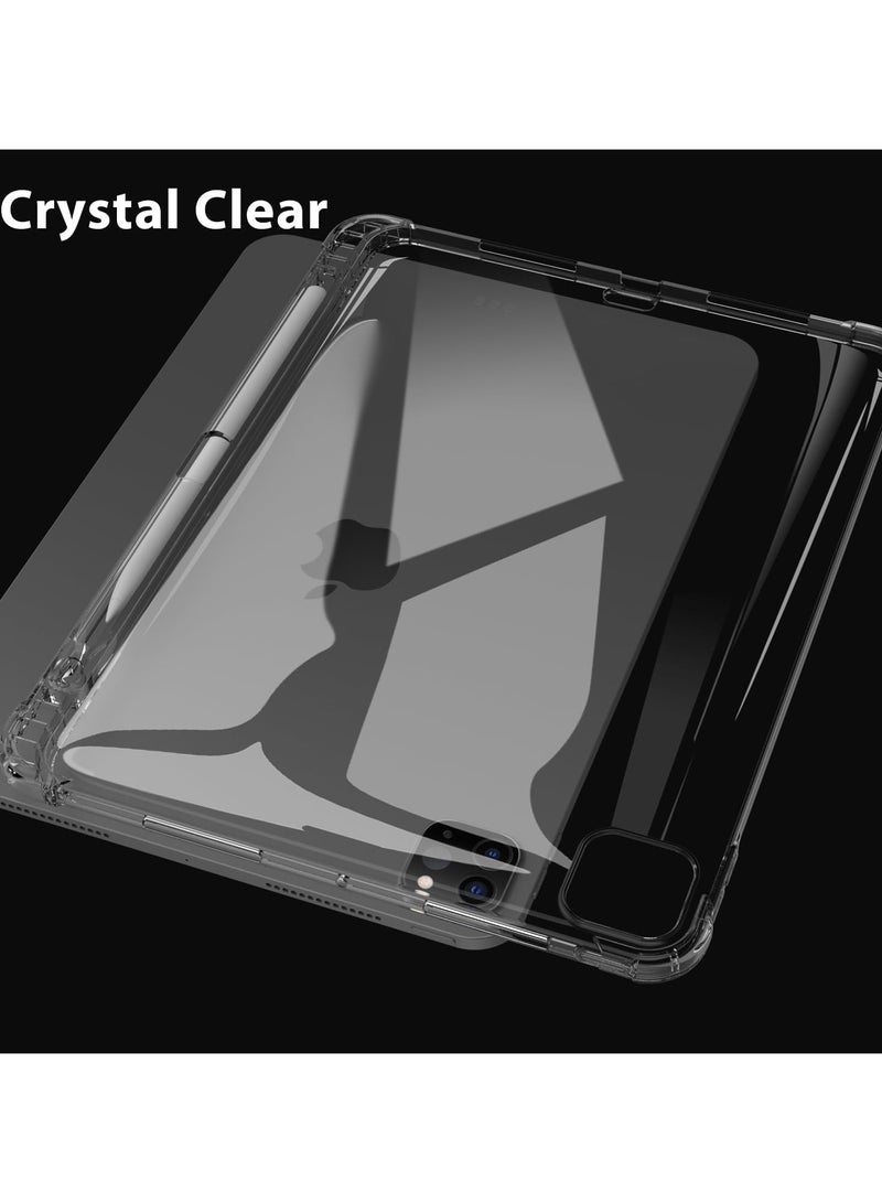 for iPad Pro 13 inch (M4) Case 2024, Anti-Scratch Crystal Clear TPU Rubber Soft Skin Silicone Built-in Stylus Pen Holder Protective Case for iPad Pro 13 2024 - Image 4