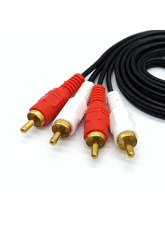 AV Line 2 To 2 Red And White Double Lotus Head Audio Line 2 To 2RCA Line TV Computer Speaker Power Amplifier Cable-Color:Audio Line Two On Two-Length:1.5M  - Image 3