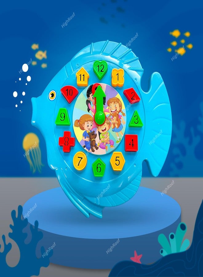 HighRoof Fish Time Teaching Toy - Learning Clock Montessori Educational Toy for Kids, Toddlers Ages 3+ Matching Puzzle Shape Sorter & Color Recognition Game for Kids - Image 2