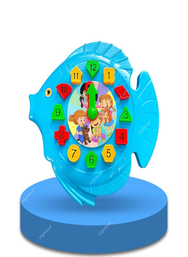 HighRoof Fish Time Teaching Toy - Learning Clock Montessori Educational Toy for Kids, Toddlers Ages 3+ Matching Puzzle Shape Sorter & Color Recognition Game for Kids - Image 1