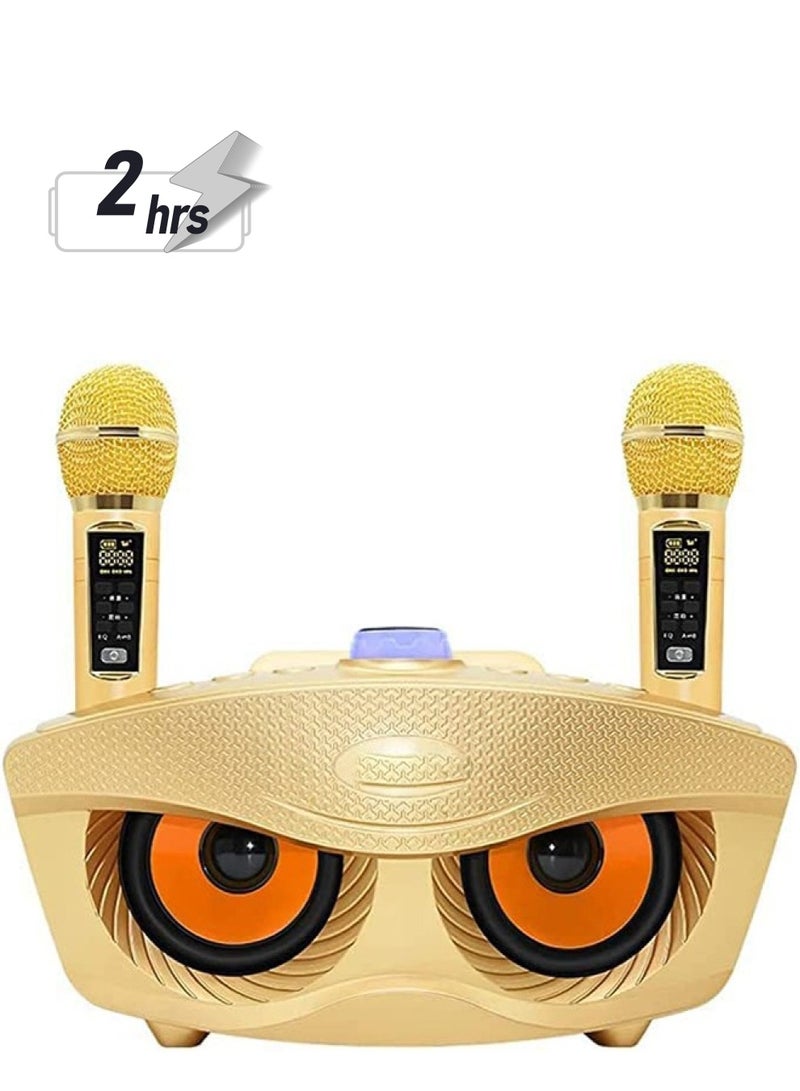 PADOM مشغل كاريوكي Sd306 بلس 30 واط مع مكبر صوت بلوتوث مزدوج 4.2 للعائلة مع ميكروفون ستيريو وصوت كبير مع 2 ميكروفون لاسلكي - Image 1
