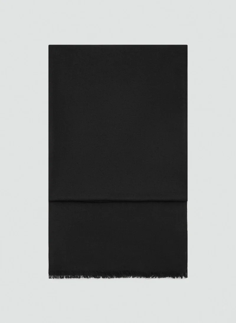 مانجو Plain shawl with frayed ends