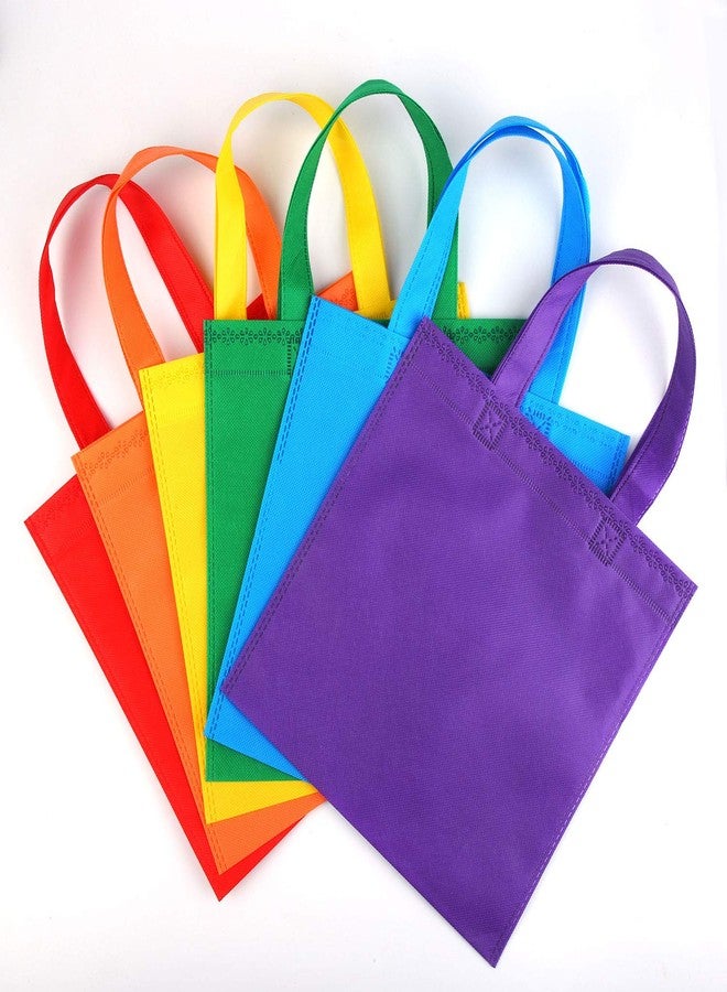 Elcoho 30 Pack Non-woven Tote Bags with Handles 9.8×9.8 Inch Reusable Goodie Treat Bags Bulk Party Favor Gift Bags for Birthday Wedding Party Supplies - Image 5