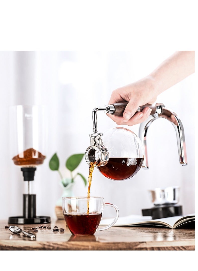 زيروهيرو وعاء تحضير القهوة سيفون – آلة تحضير القهوة الزجاجية المفرغة 3 أكواب، تصميم زجاجي مقاوم للحرارة - Image 2