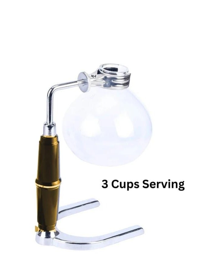 زيروهيرو وعاء تحضير القهوة سيفون – آلة تحضير القهوة الزجاجية المفرغة 3 أكواب، تصميم زجاجي مقاوم للحرارة - Image 3