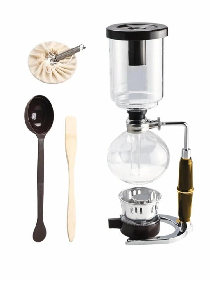 زيروهيرو وعاء تحضير القهوة سيفون – آلة تحضير القهوة الزجاجية المفرغة 3 أكواب، تصميم زجاجي مقاوم للحرارة - Image 5