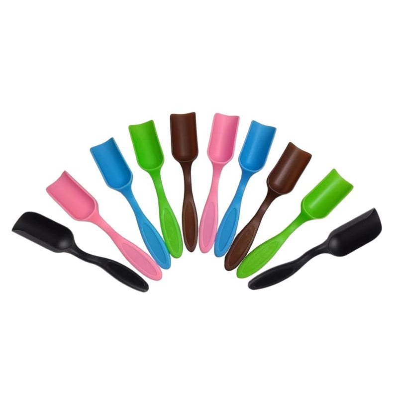 NINGDAN 10Pcs NINGDAN Mini Shovel,Plastic Mini Gardening Shovel Spoons Soil Scoops,Cultivation Digging Transplanting Tools for Succulents Potted Flowers,Milk Powder/Coffee Beans Scoops (5 Colors) - Image 1