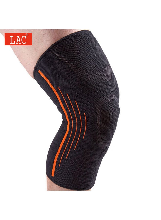 Lac Sports Running Knee Brace Outdoor Hiking Basketball Cycling Fitness Knee Support Orange Stripe Single Piece Size M - Image 1