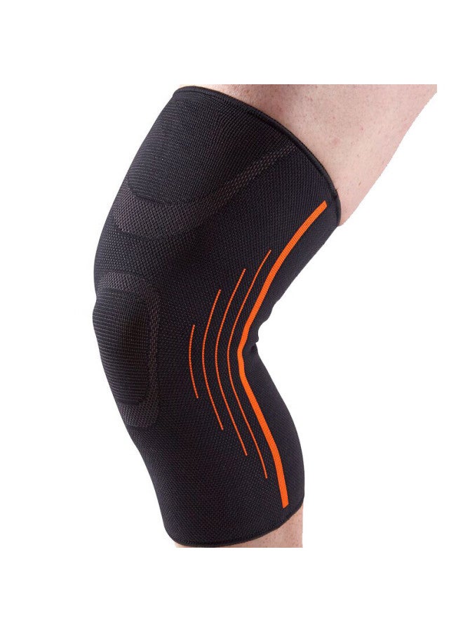 Lac Sports Running Knee Brace Outdoor Hiking Basketball Cycling Fitness Knee Support Orange Stripe Single Piece Size M - Image 2