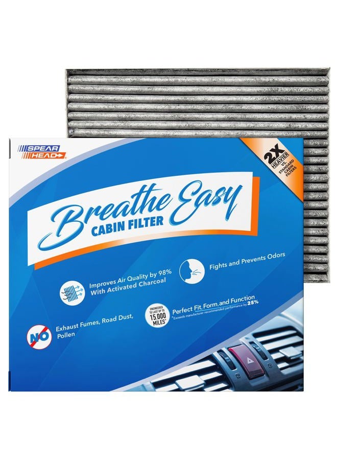 Spearhead Premium Breathe Easy Cabin Filter, Up to 25% Longer Life w/Activated Carbon (BE-058) - Image 1