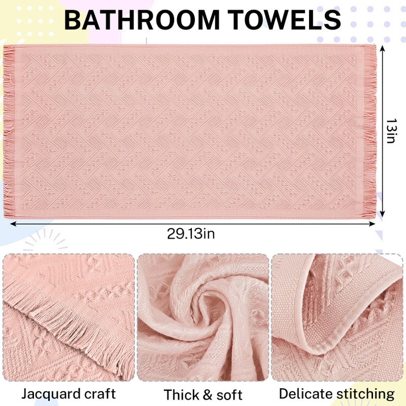 Vidroxin 4-Pack Luxury Decorative Cotton Hand Towels for Bathroom Super Absorbent with Jacquard Weave&Fringe â€“ 13x29.1" Boho Hand Towel Set,Soft Face Towel for Boho Bathroom Decor Kitchen Hotel Spa Guest - Image 2