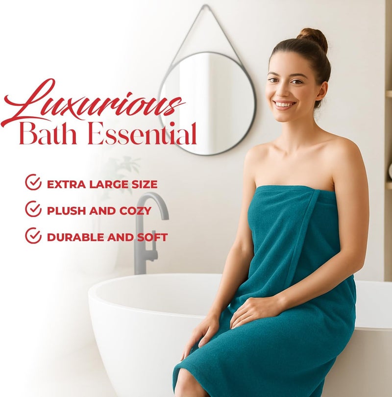 Riverside Pack of 1 Jumbo Bath Sheet 40 x 80 Inches - Extra Large Bath Towel, Super Soft & Highly Absorbent, 100% Cotton Quick Dry, Perfect to Wrap Yourself in - Teal - Image 4