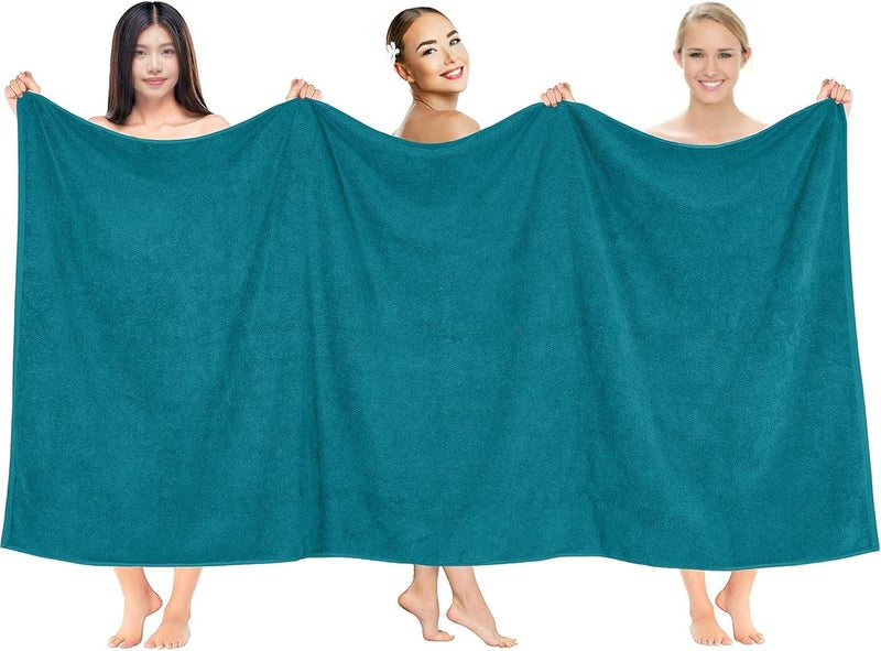 Riverside Pack of 1 Jumbo Bath Sheet 40 x 80 Inches - Extra Large Bath Towel, Super Soft & Highly Absorbent, 100% Cotton Quick Dry, Perfect to Wrap Yourself in - Teal - Image 2