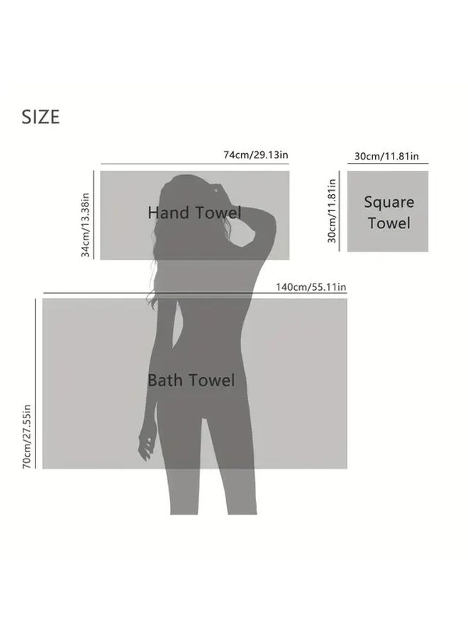 Green Strip 6 Piece Towel Set Super Soft Quick Drying For Bath Spa And Travel - Image 3