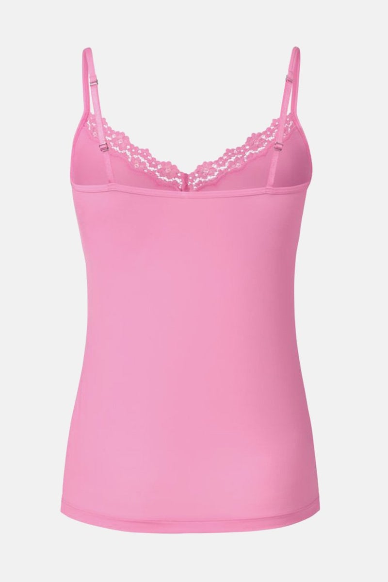 Tchibo Women V-neck Sleeveless Plain Tank Top, Pink - Image 2