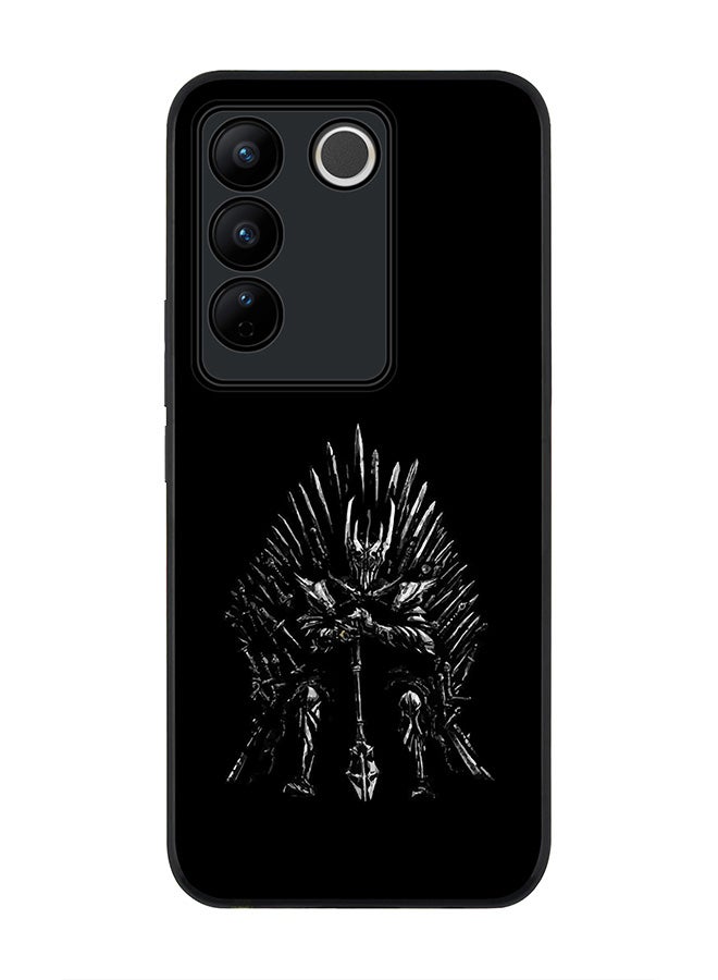 Stylizedd حافظة حواف سوداء متينة لهاتف Vivo V27 / Vivo V27 Pro / Vivo S16، حافظة مرنة رقيقة من مطاط TPU مقاومة للصدمات - GOT One Throne - Image 1