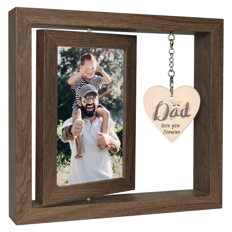 EYITUPC Dad Love You Forever Gifts from Daughter Son Dad Picture Frame for Birthday Fathers Day Display Two 4x6
