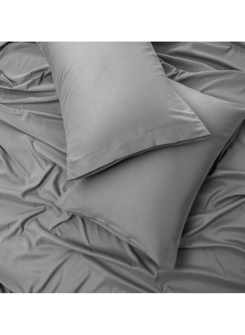 Panax Bedding King Bed Sheets Set - 4 Piece Bedding - Brushed Microfiber - Shrinkage and Fade Resistant - Easy Care (Light Grey, King) - Image 3