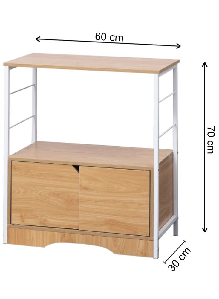 WT-EASYCARE Kitchen Rack with Storage | Kitchen Storage Rack | Wooden Kitchen Rack | Kitchen Stand | Storage Shelf | Kitchen Microwave Stand | Kitchen Organizer | Metal Rack for Kitchen - Image 3